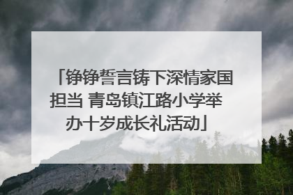 铮铮誓言铸下深情家国担当 青岛镇江路小学举办十岁成长礼活动
